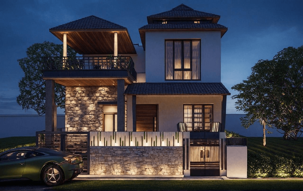 G+1 Retro themed Chettinad Home