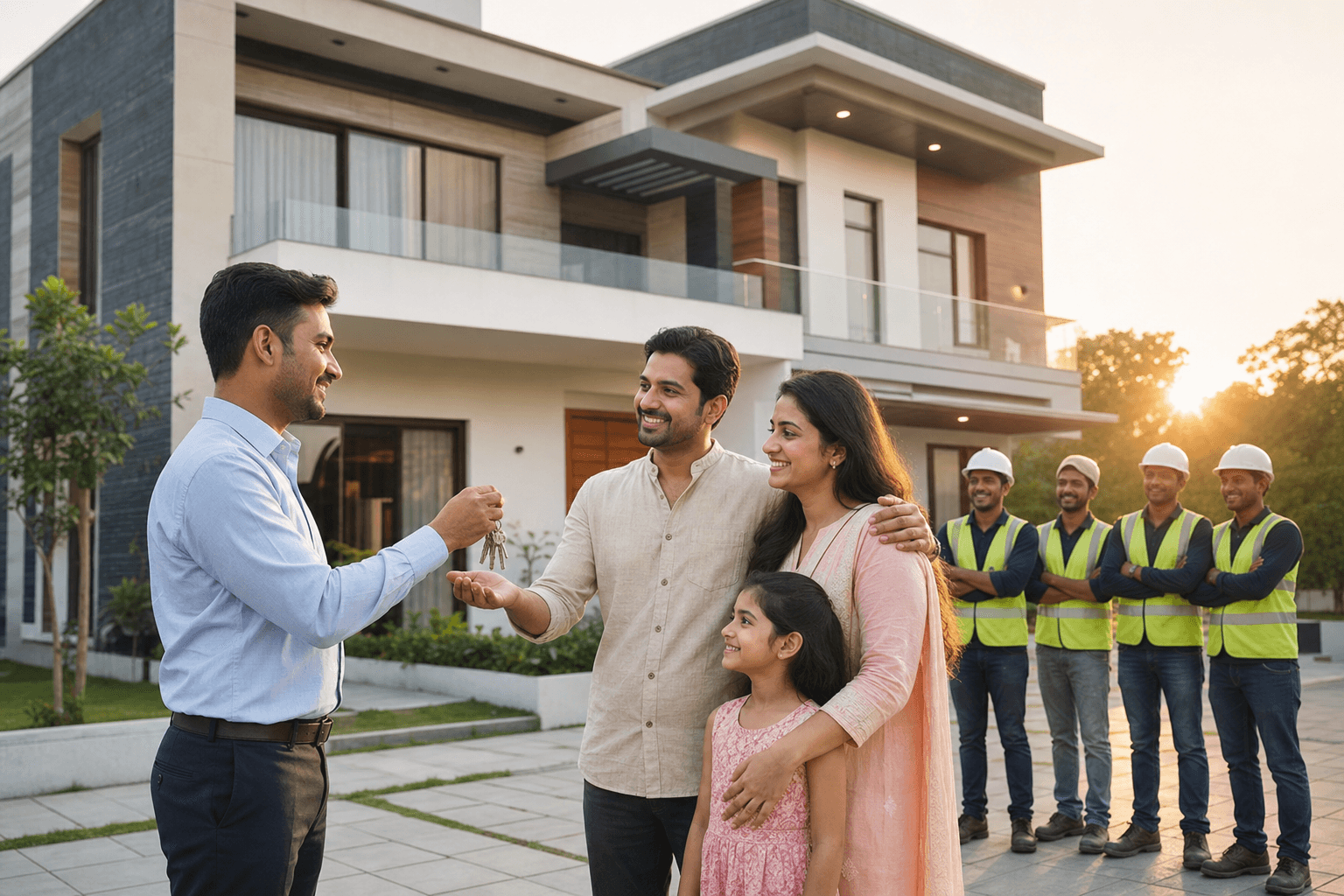 On-time project delivery — keys handover at completed home